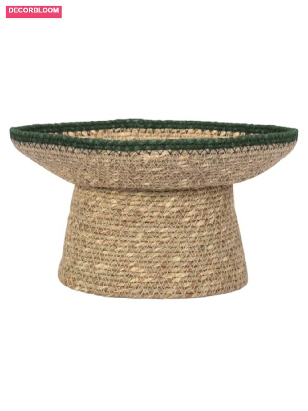 Handwoven Moonji Grass Pedestal Bowl Decorative Natural Fiber Accent